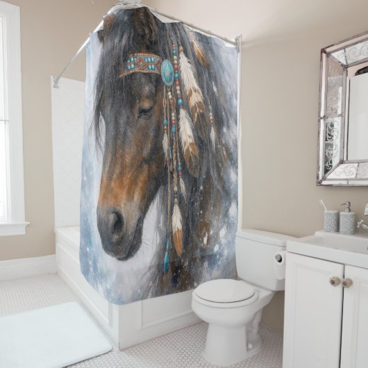 Inheemse Amerikaanse Paard - Douchegordijn (In situ)