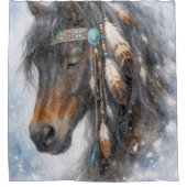 Inheemse Amerikaanse Paard - Douchegordijn (Voorkant)