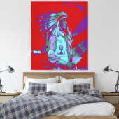 Inheemse Amerikaanse Pop Art Canvas Afdruk (Insitu (Slaapkamer))
