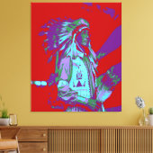 Inheemse Amerikaanse Pop Art Canvas Afdruk (Insitu (Woonkamer))