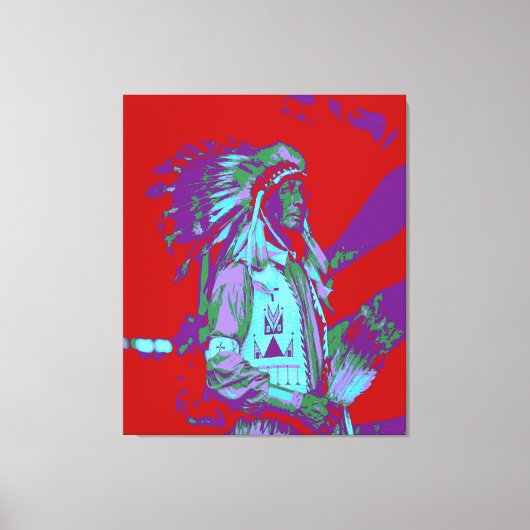 Inheemse Amerikaanse Pop Art Canvas Afdruk (Voorkant)
