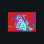 Inheemse Amerikaanse Pop Art Canvas Afdruk<br><div class="desc">Een pop-artwerk van een indiaan</div>