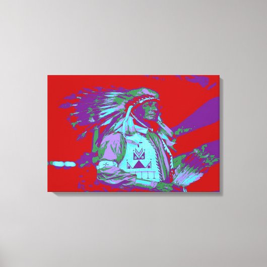 Inheemse Amerikaanse Pop Art Canvas Afdruk (Voorkant)