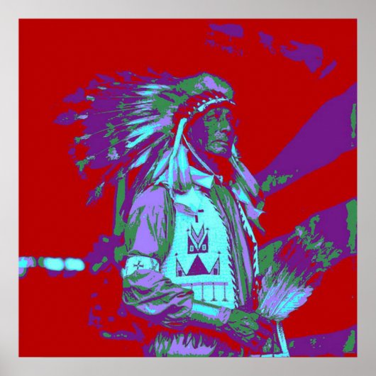 Inheemse Amerikaanse Pop Art Poster (Voorkant)