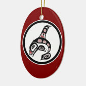 Inheemse Amerikaanse Red Black White Haida Killer  Keramisch Ornament (Links)