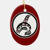 Inheemse Amerikaanse Red Black White Haida Killer  Keramisch Ornament (Achterkant)