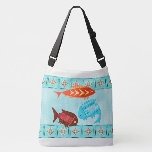 Inheemse Amerikaanse River Folk Crossbody Tas (Voorkant)