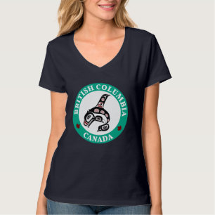 Inheemse Amerikaanse Rode Zwarte Kunst Orka Zwaard T-shirt
