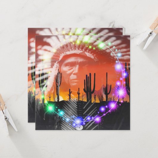 Inheemse Amerikaanse spookdans Kaart (Voorkant / Achterkant in situ)