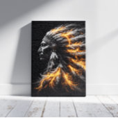 Inheemse Amerikaanse Stamhoofd Canvas Afdruk