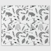 Inheemse Amerikaanse Symbolen Aangepaste achtergro Cadeaupapier (Vlak)