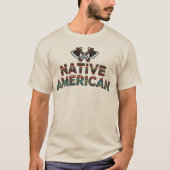 Inheemse Amerikaanse Tekstpatroon T-shirt (Voorkant)