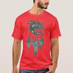 Inheemse Amerikaanse Totem Orka Walvis Droomvanger T-shirt