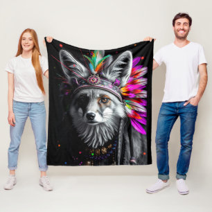 Inheemse Amerikaanse vos-kunst Fleece Deken