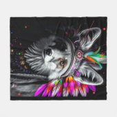Inheemse Amerikaanse vos-kunst Fleece Deken (Voorkant (Horizontaal))