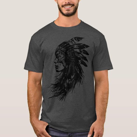 Inheemse Amerikaanse Vrouw 2 T-shirt (Voorkant)