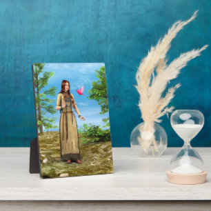 Inheemse Amerikaanse vrouw bos vogel kunst Fotoplaat