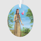 Inheemse Amerikaanse vrouw bos vogel kunst Ornament (voorkant)