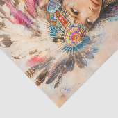 Inheemse Amerikaanse vrouw Decoupage Tissuepapier (Detail)