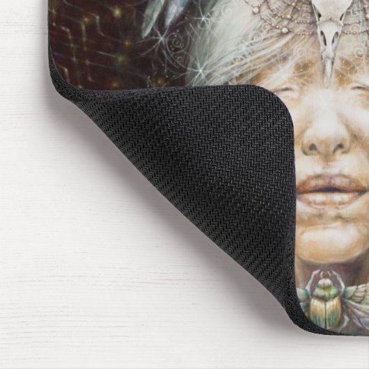 inheemse amerikaanse vrouw met uil en peace ock muismat (Hoek)