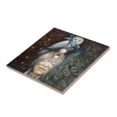 inheemse amerikaanse vrouw met uil en peace ock tegeltje (Zijkant)