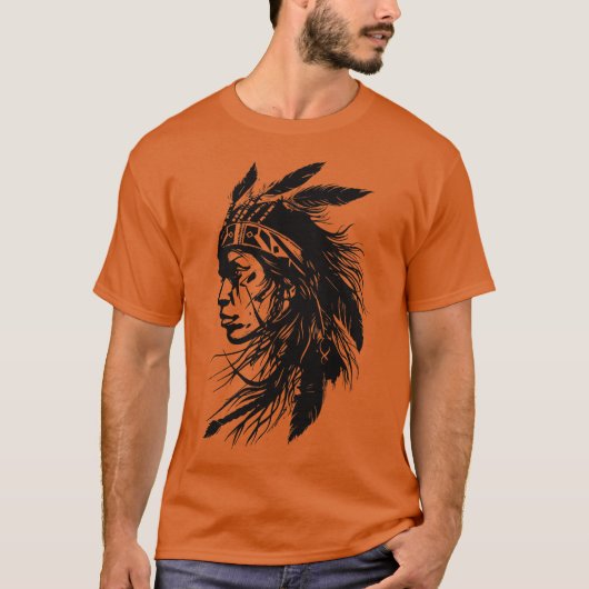 Inheemse Amerikaanse vrouw T-shirt (Voorkant)