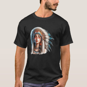 Inheemse Amerikaanse vrouwen Inheemse Indische sta T-shirt