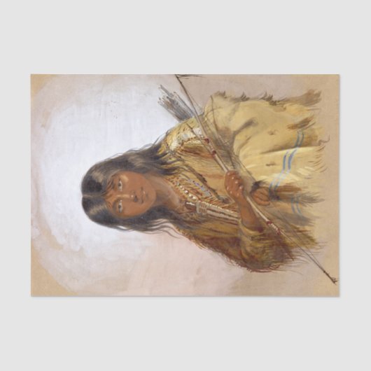 Inheemse Amerikaanse Waterverf Schilder Chinook In Tissuepapier (Voorkant)