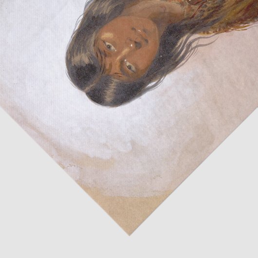 Inheemse Amerikaanse Waterverf Schilder Chinook In Tissuepapier (Detail)