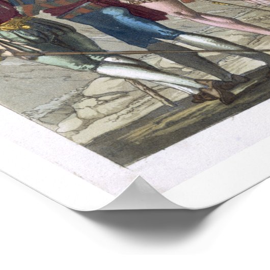 Inheemse Amerikaanse weduwen benaderen hun hoofd v Poster (Hoek)