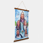 Inheemse Amerikanen Beroemde Indiaanse Hoofdmannen Hangend Wandkleed (Gebogen)