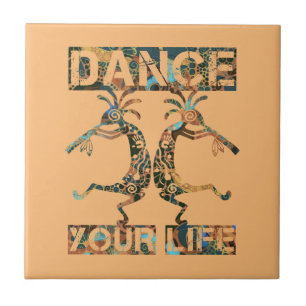 Inheemse Amerikanen Kokopelli - Dance Your Life 1 Tegeltje