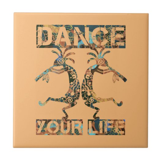 Inheemse Amerikanen Kokopelli - Dance Your Life 1 Tegeltje (Voorkant)