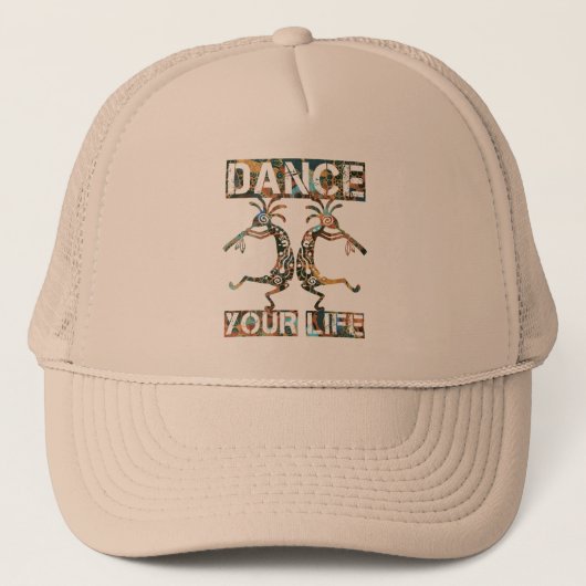 Inheemse Amerikanen Kokopelli - Dance Your Life 1 Trucker Pet (Voorkant)