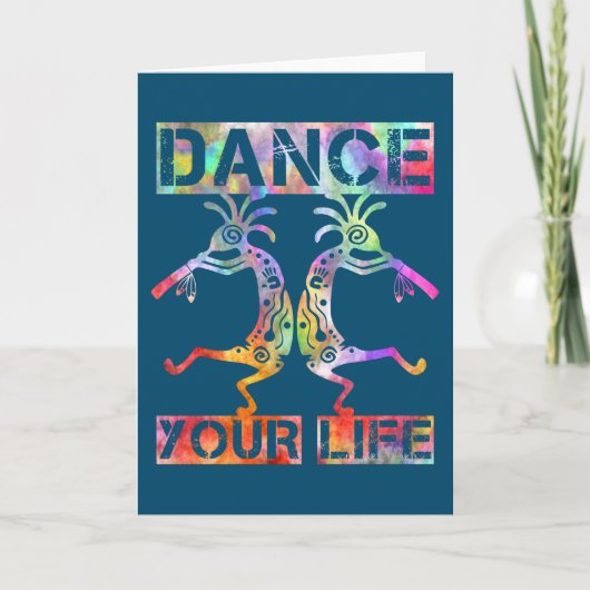 Inheemse Amerikanen Kokopelli - Dance Your Life 3 Kaart (Voorkant)