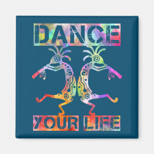 Inheemse Amerikanen Kokopelli - Dance Your Life 3 Magneet