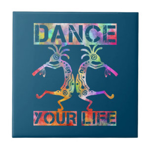 Inheemse Amerikanen Kokopelli - Dance Your Life 3 Tegeltje