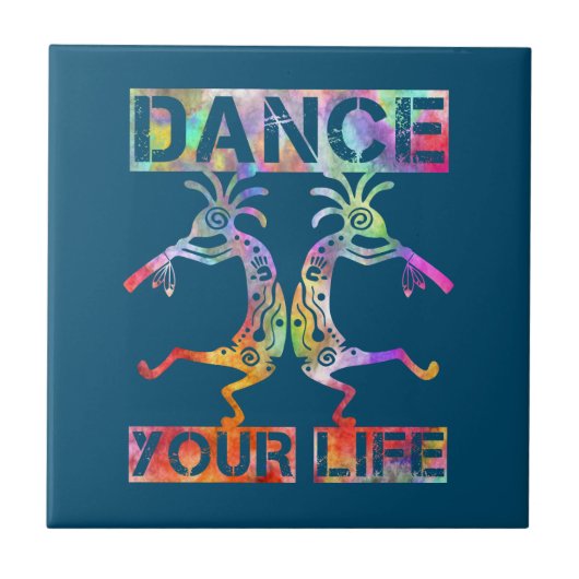 Inheemse Amerikanen Kokopelli - Dance Your Life 3 Tegeltje (Voorkant)