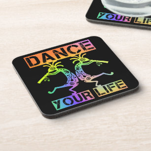 Inheemse Amerikanen Kokopelli - Dance Your Life 4 Bier Onderzetter