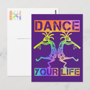 Inheemse Amerikanen Kokopelli - Dance Your Life 4 Briefkaart