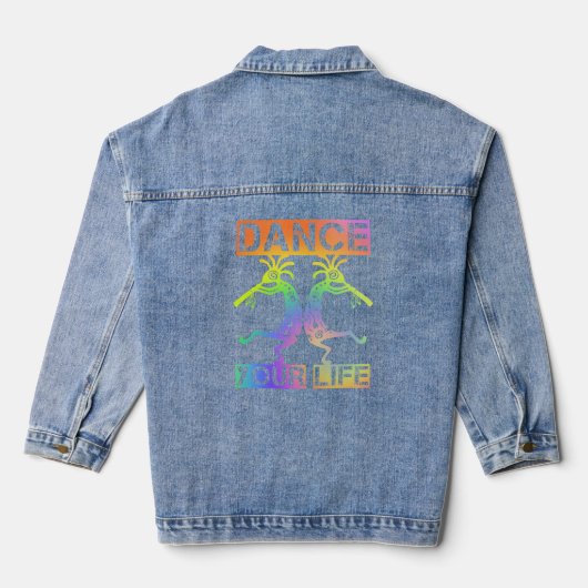 Inheemse Amerikanen Kokopelli - Dance Your Life 4 Denim Jacket (Achterkant)