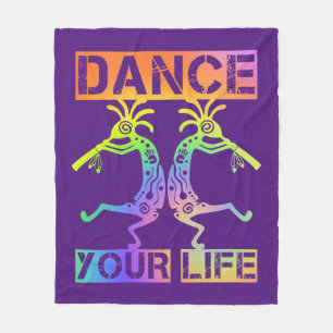 Inheemse Amerikanen Kokopelli - Dance Your Life 4 Fleece Deken