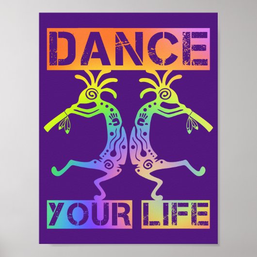 Inheemse Amerikanen Kokopelli - Dance Your Life 4 Poster (Voorkant)