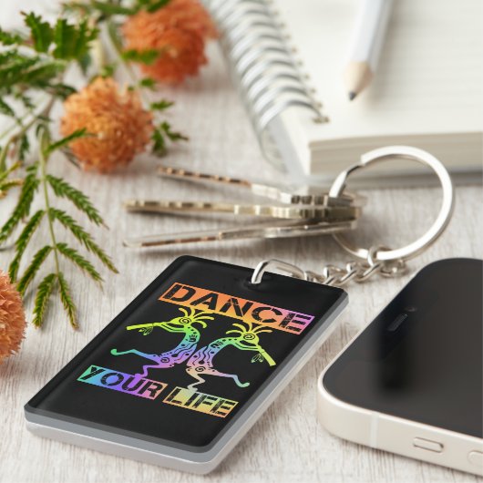 Inheemse Amerikanen Kokopelli - Dance Your Life 4 Sleutelhanger (Voorkant Rechts)