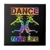 Inheemse Amerikanen Kokopelli - Dance Your Life 4 Tegeltje (Voorkant)