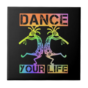 Inheemse Amerikanen Kokopelli - Dance Your Life 4 Tegeltje