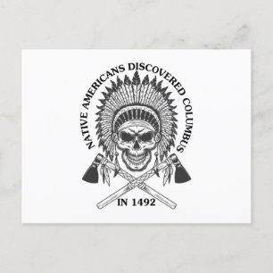 Inheemse Amerikanen Ontdekte Columbus in 1492 Gift Briefkaart