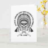 Inheemse Amerikanen Ontdekte Columbus in 1492 Gift Kaart (Gele Bloem)