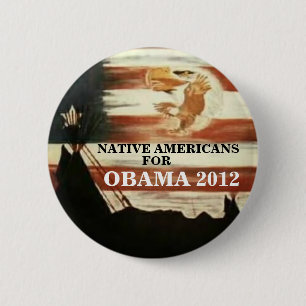 Inheemse Amerikanen voor Obama 2012 Ronde Button 5,7 Cm