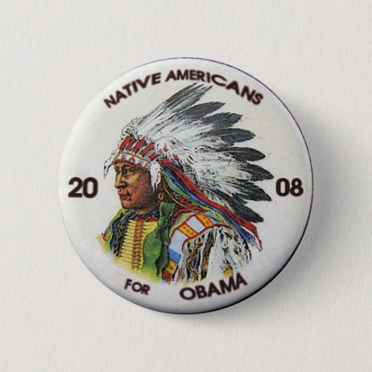 Inheemse Amerikanen voor Obama-Button Ronde Button 5,7 Cm (Voorkant)